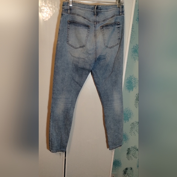LOFT Light Wash Button Fly Light Distressed High Waist Skinny Jeans Sz 29/8 - Picture 2 of 9